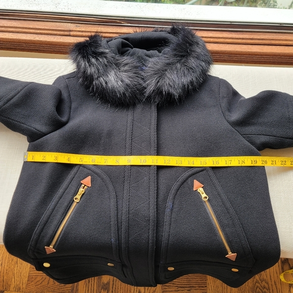 New! J CREW sz 10P 10 Petite Chateau Parka Italian Stadium Wool Black NWT - Picture 3 of 14
